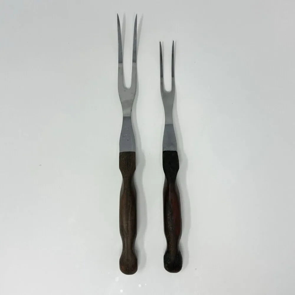 CUTCO Meat Turning Fork 26 27 Carving Fork Brown Swirl Handle VTG